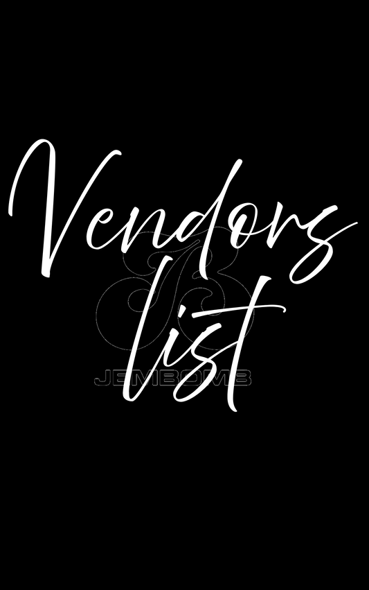 Vendor list